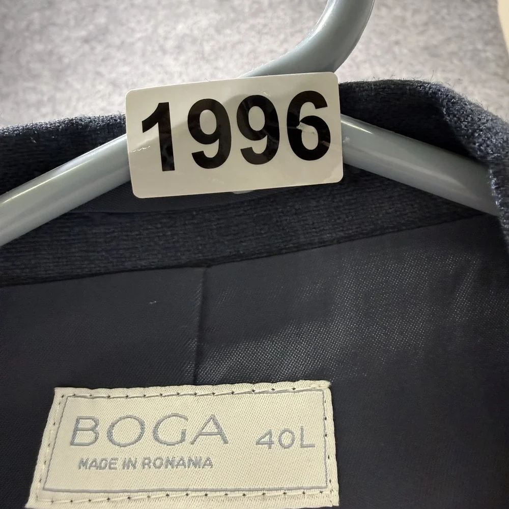 Boga Blazer Men's 40L Blue Silk Linen Blend Double Vented Casual Preppy Romania